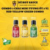  [Combo Mini Tương Ớt - Mini Combo Gift Set] - 3 chai tương ớt 3 vị 15ml - Red Yellow Green 