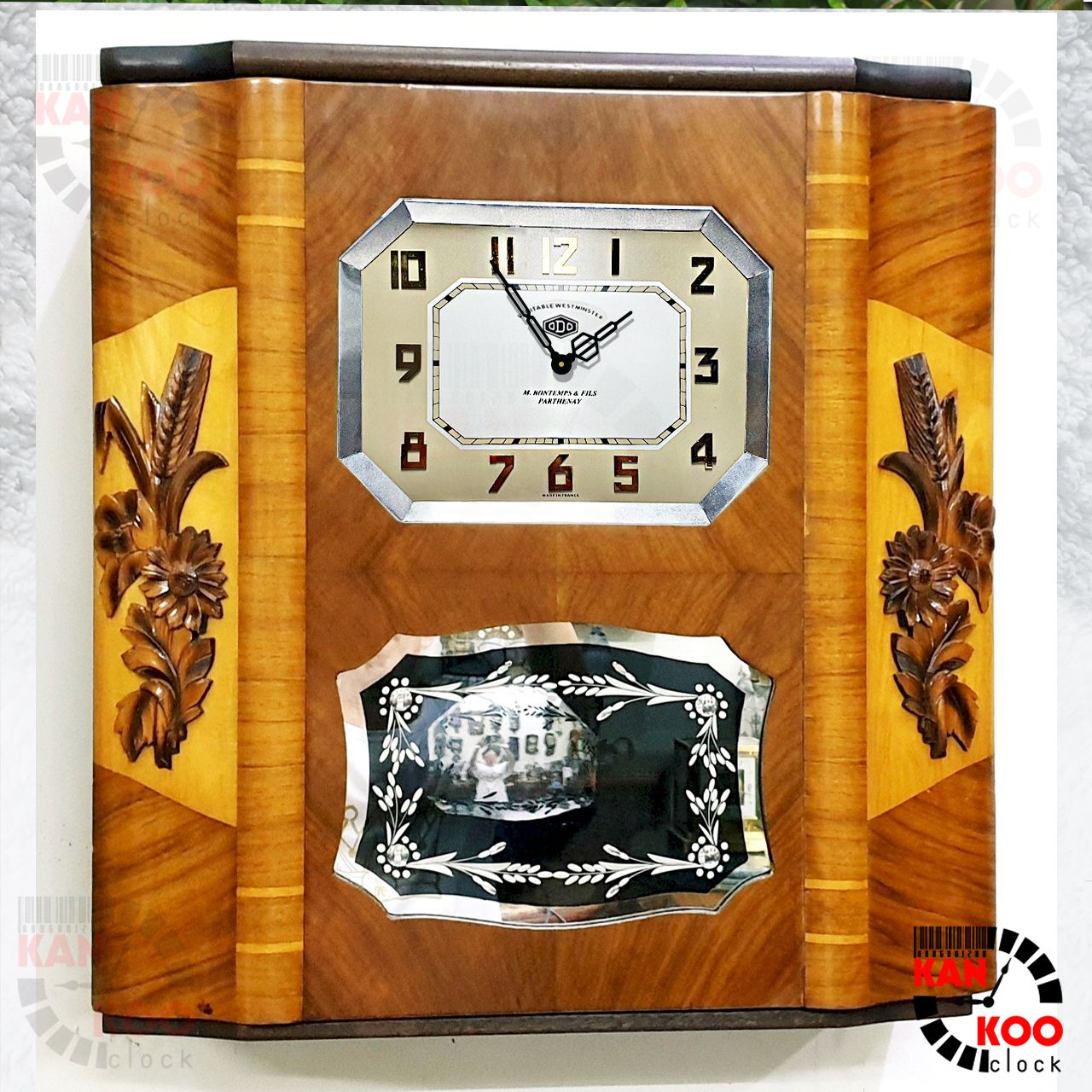  Mặt số  đồng hồ Odo cổ kiểu bát giác ngang 25cmx 19cm, thay thế mặt Odo cũ do Kankoo Clock cung cấp và bảo hành 5 năm 