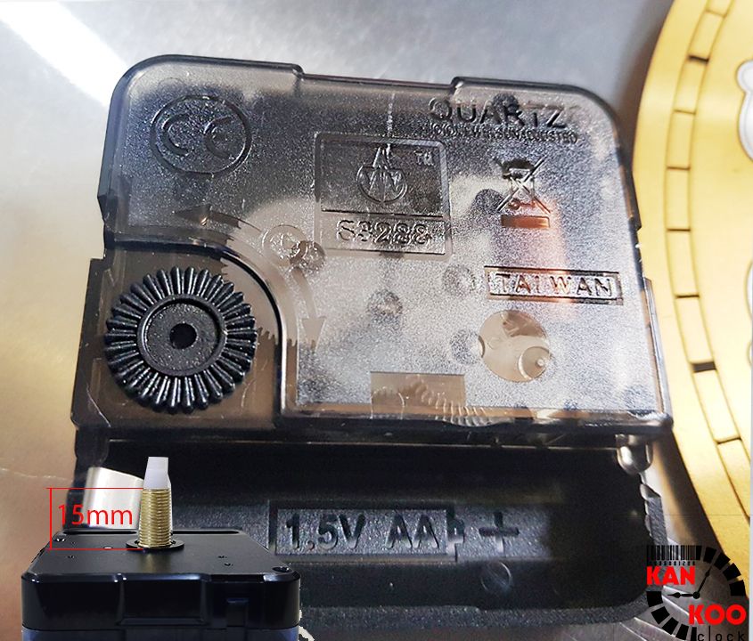  [COMBO 03 MÓN] Bộ máy đồng hồ treo tường kim trôi cốt 22 (trục đồng dài 15mm),  mặt đồng hồ nhôm D20, kim đồng hồ 