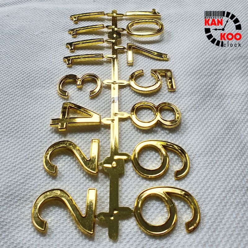  Bộ số xi vàng 12 số kiểu học trò gắn đồng hồ treo tường cao 4.4cm (tương đương 4.5cm) bảo hành 3 năm mã số 41 