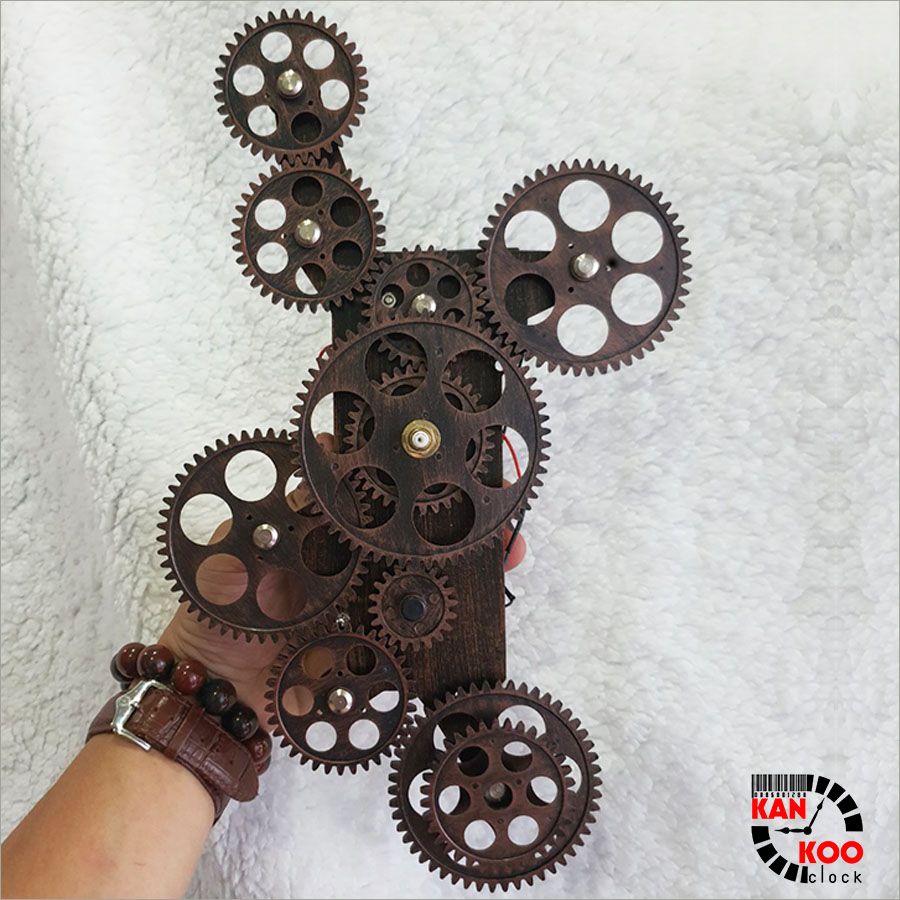  Bộ bánh răng đồng hồ treo tường (Gear Clock) chuyển động liên tục 12 bánh răng chuyển động 