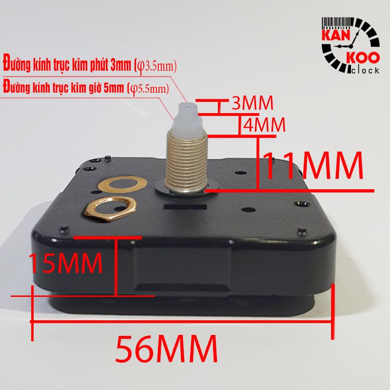  Máy đồng hồ treo tường kim trôi TAIWAN DQS518- trục đồng dài 11mm  BẢO HÀNH 24 tháng-dùng cho đồng hồ treo tường cỡ 10cm đến 40cm 