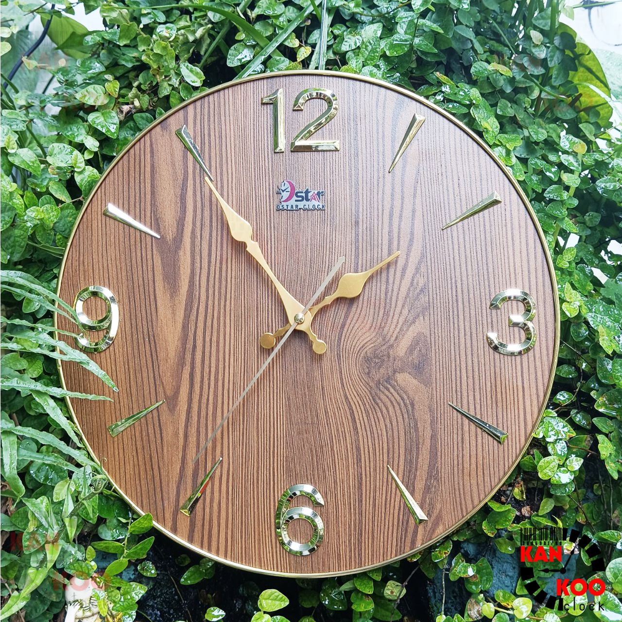  Đồng hồ treo tường bằng gỗ Kakoo 005 đường kính 35cm 