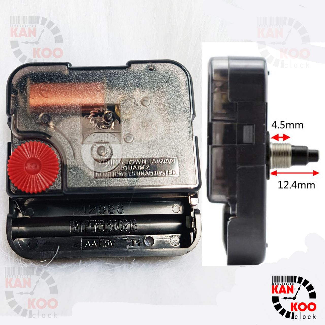  Máy đồng hồ treo tường kim trôi chính hãng Youngtow Đài Loan 12888 trục đồng 6mm- bánh xe đỏ bảo hành 24 tháng 