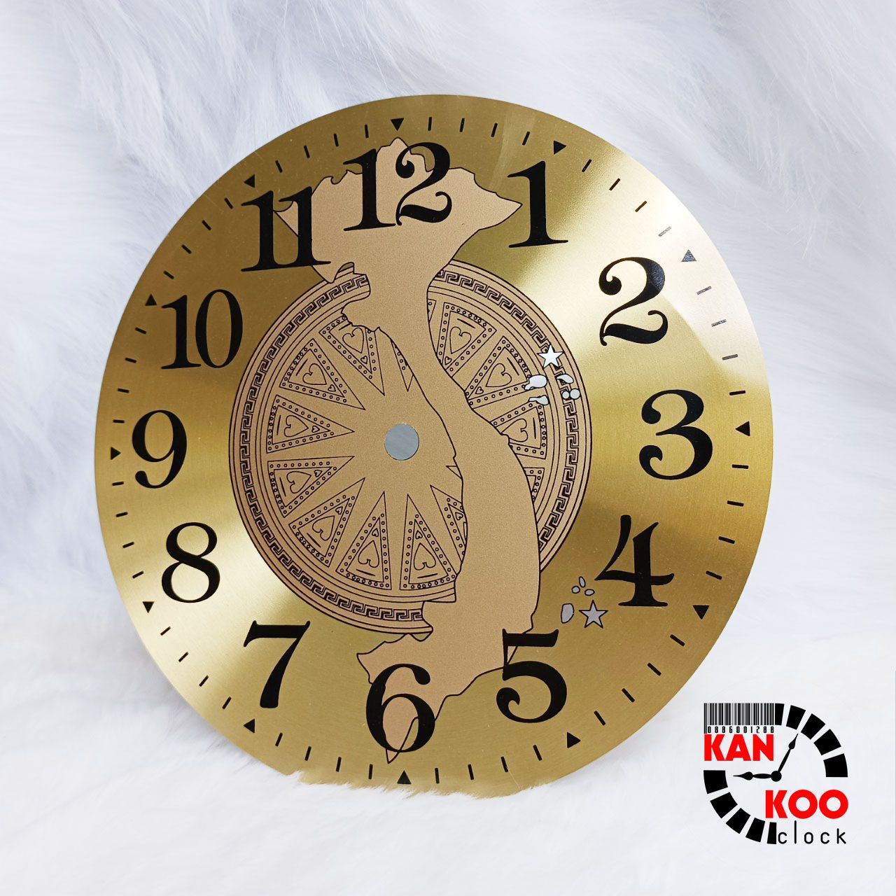  Mặt số đồng hồ treo tường hình trống đồng-bản đồ Việt Nam đường kính 18cm (D18), đường kính 20c cm (D20) 