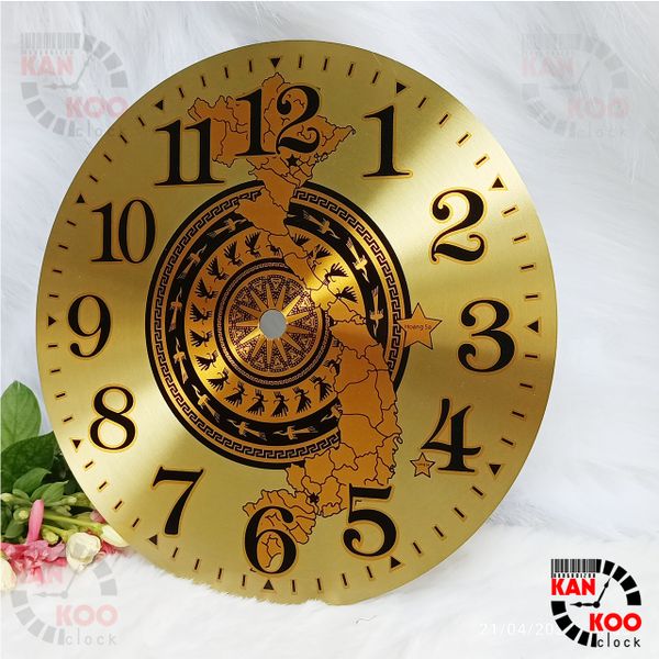  Mặt số đồng hồ treo tường hình trống đồng-bản đồ Việt Nam đường kính 20cm (D20) 