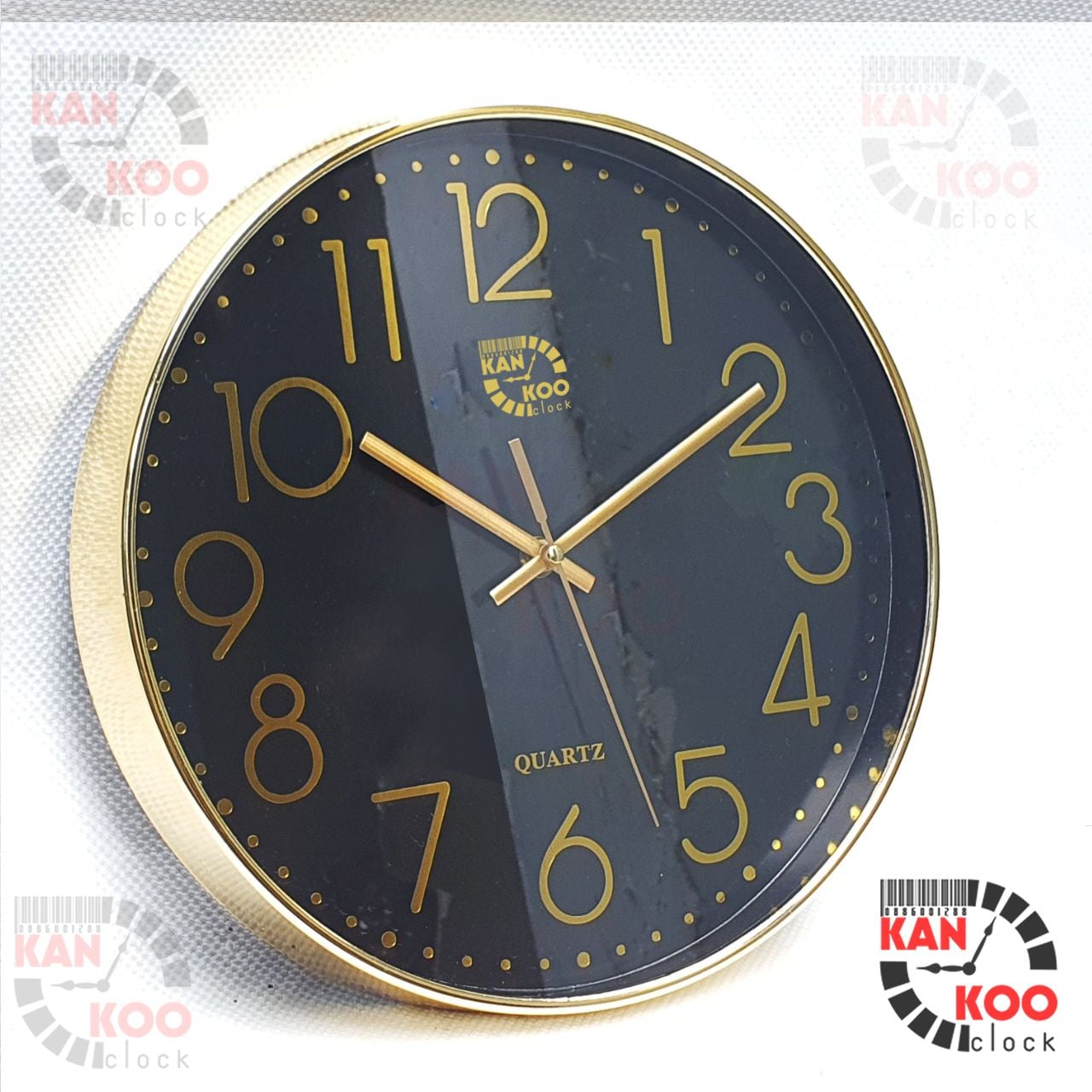  Đồng hồ treo tường 30cm viền XI VÀNG, máy kim trôi TAIWAN  bảo hành 03 NĂM 