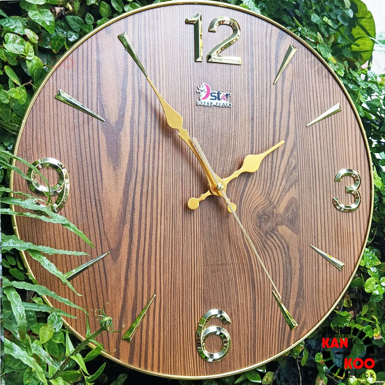  Đồng hồ treo tường bằng gỗ Kakoo 005 đường kính 35cm 