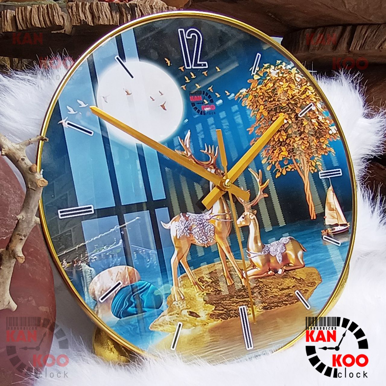  Đồng hồ treo tường tráng gương KANKOO- 010 bảo hành chính hãng 12 tháng 