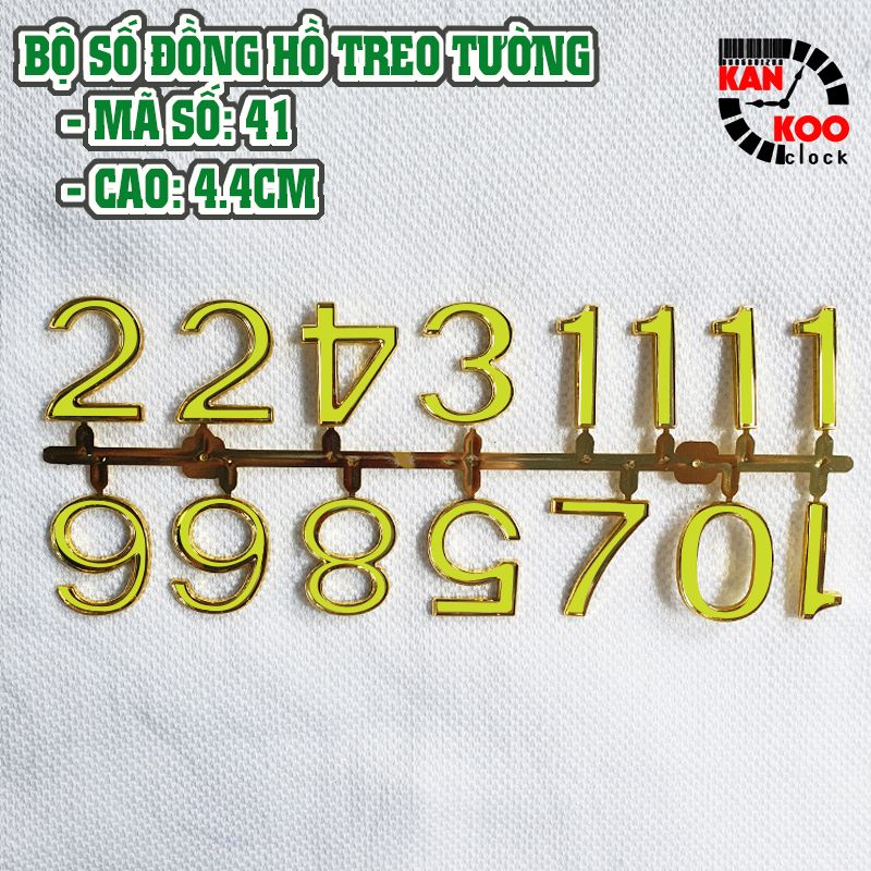  Bộ số xi vàng 12 số kiểu học trò gắn đồng hồ treo tường cao 4.4cm (tương đương 4.5cm) bảo hành 3 năm mã số 41 