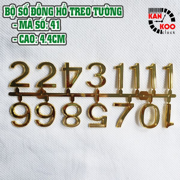  Bộ số xi vàng 12 số kiểu học trò gắn đồng hồ treo tường cao 4.4cm (tương đương 4.5cm) bảo hành 3 năm mã số 41 