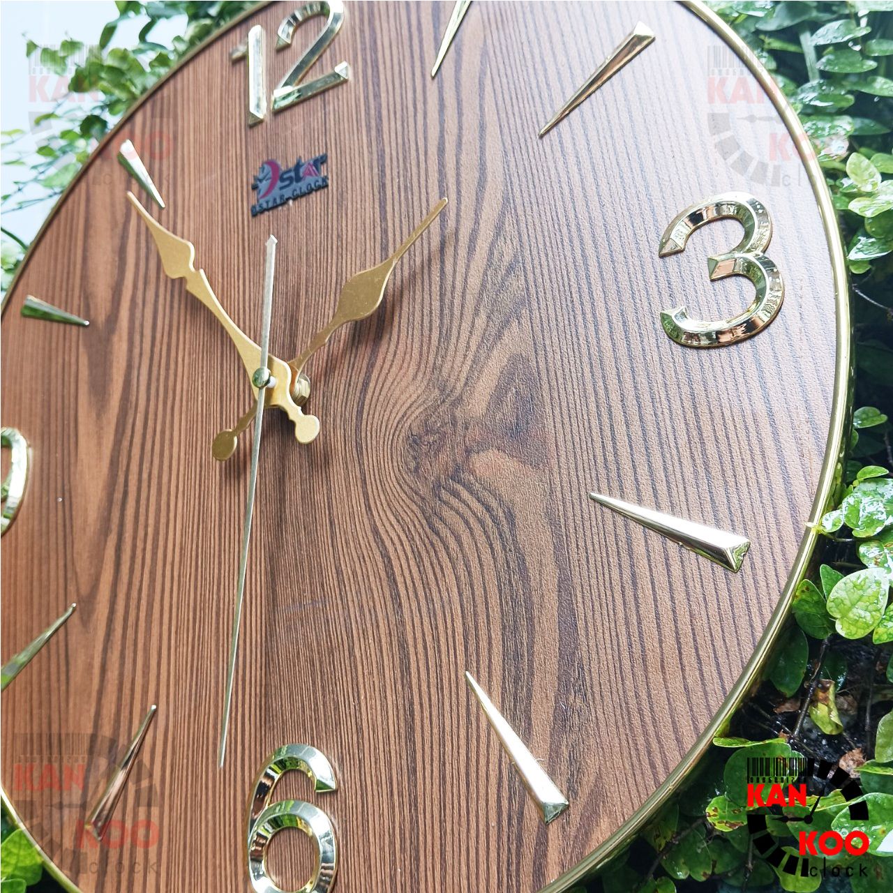  Đồng hồ treo tường bằng gỗ Kakoo 005 đường kính 35cm 
