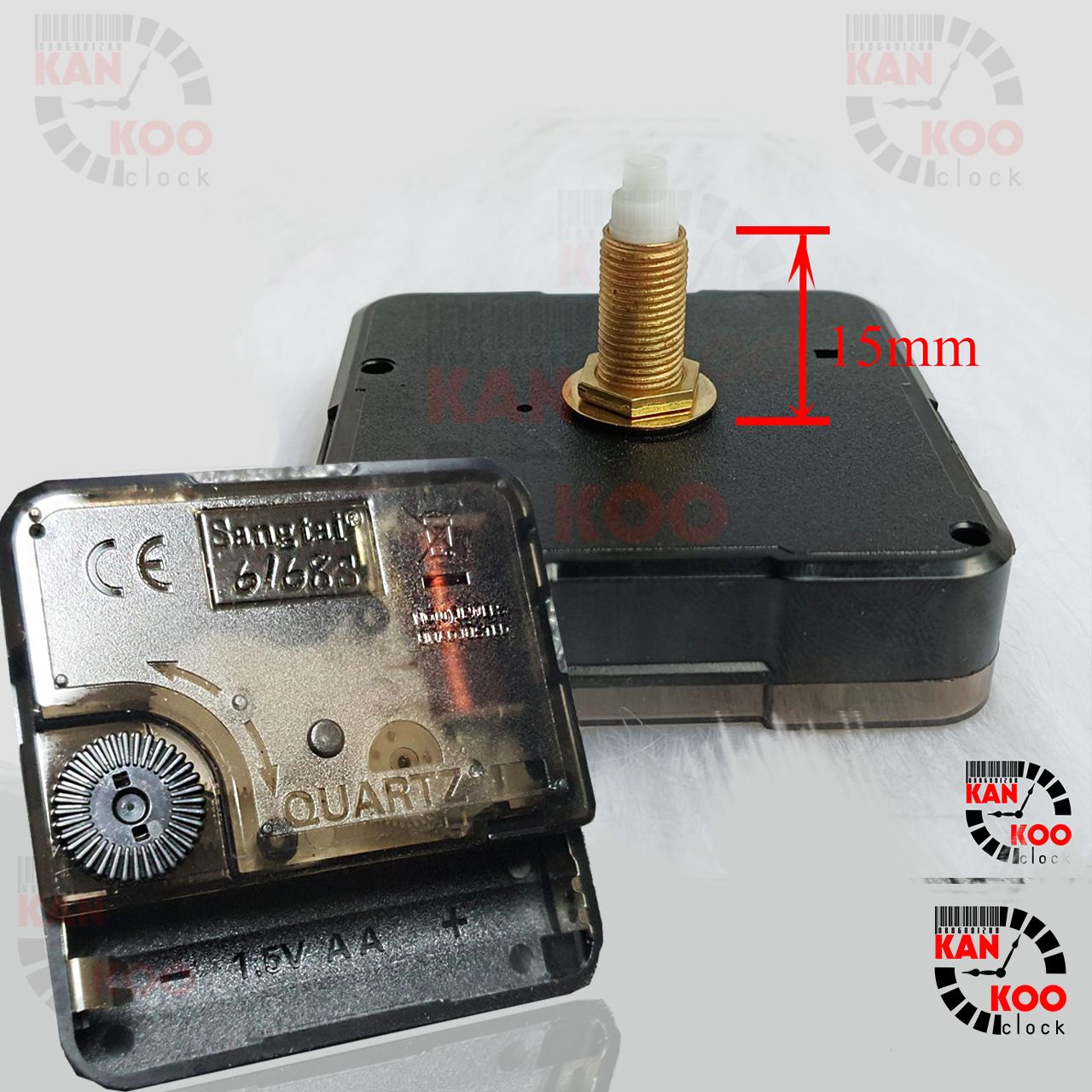  Máy đồng hồ treo tường  (KIM TRÔI)- Silent Quartz hiệu 6168s trục đồng dài 15mm (cốt cao 22mm) bảo hành 12 tháng 