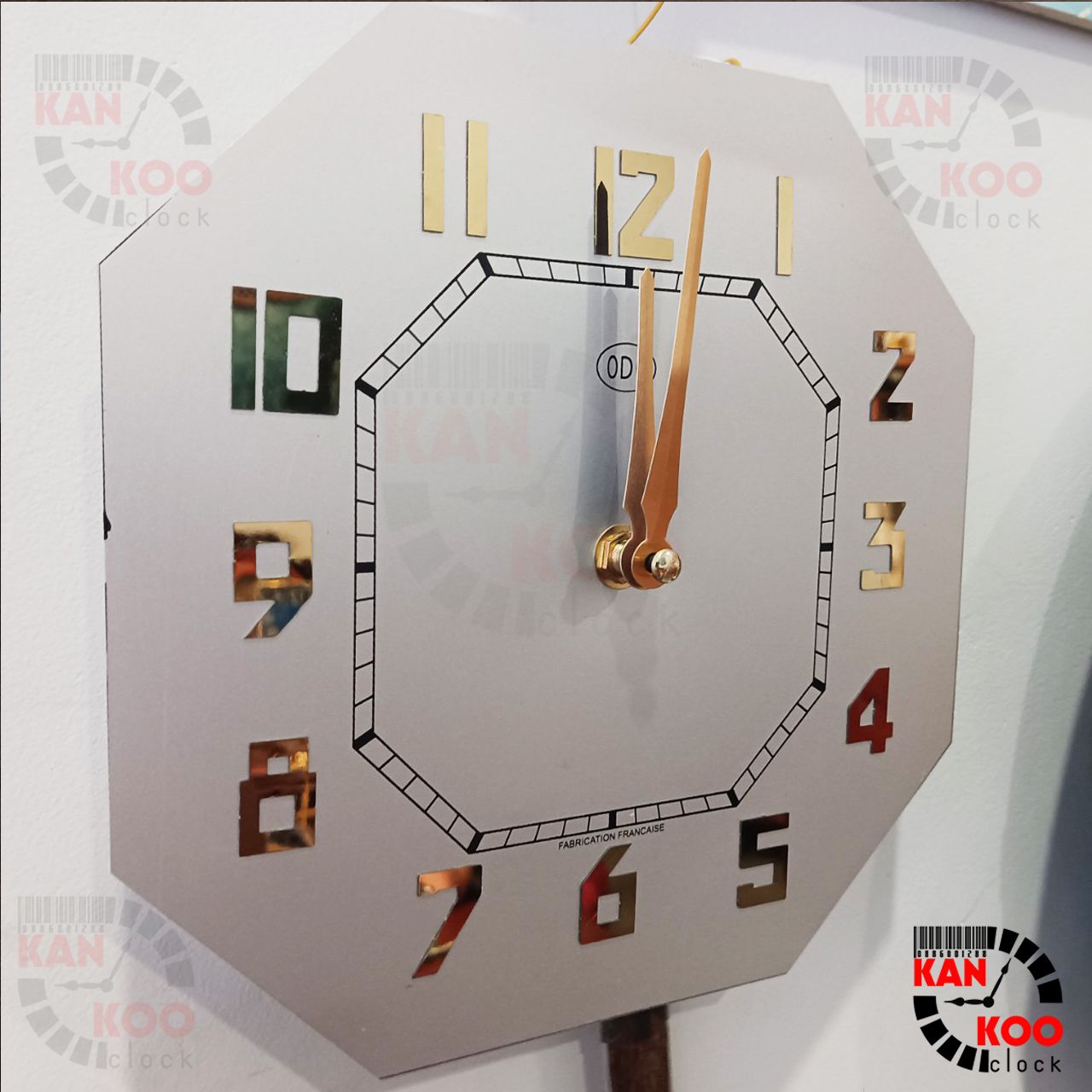  Mặt số nhôm đồng hồ Odo, mặt bát giác ĐỨNG Kankoo Clock kích thước 21.1cm 