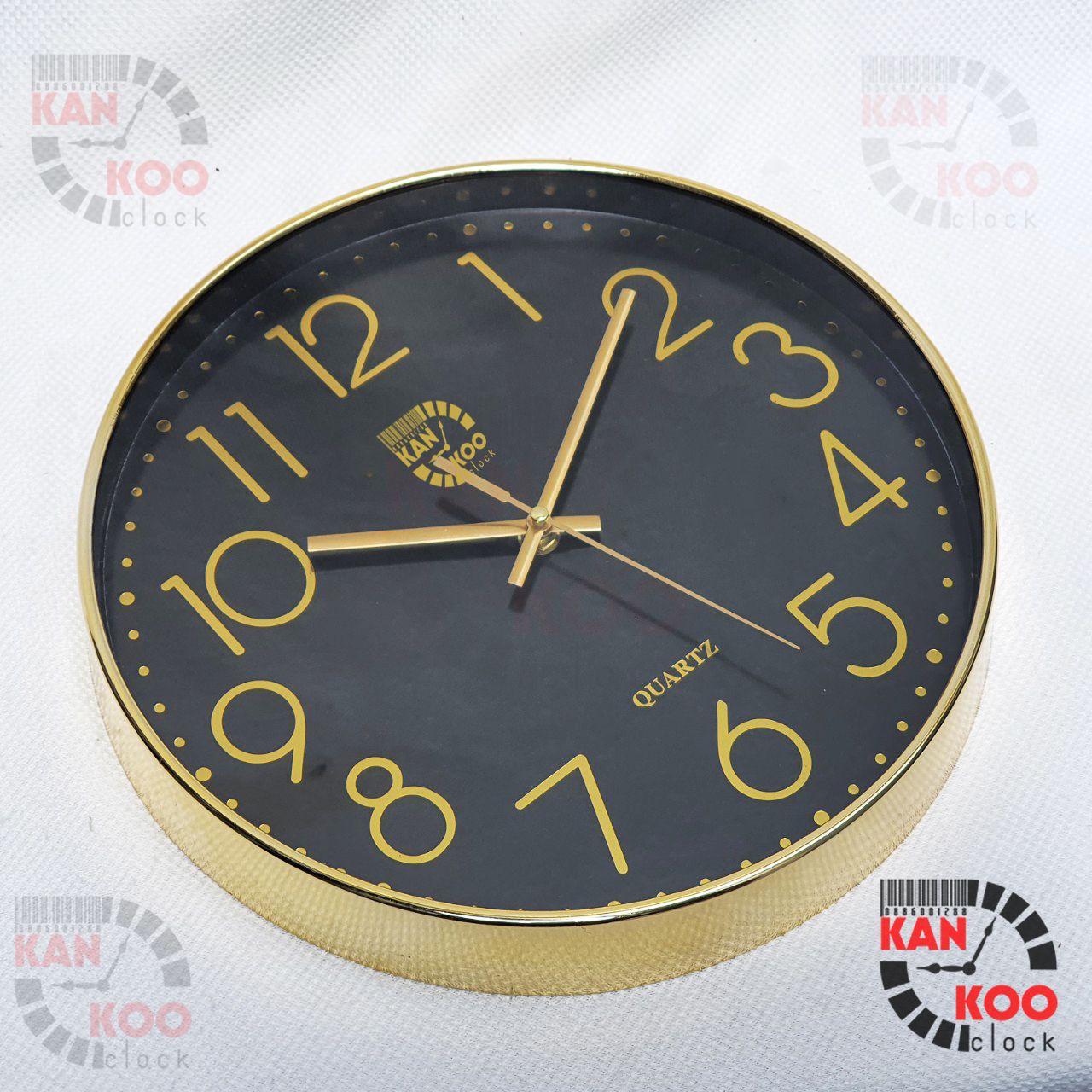  Đồng hồ treo tường 30cm viền XI VÀNG, máy kim trôi TAIWAN  bảo hành 03 NĂM 