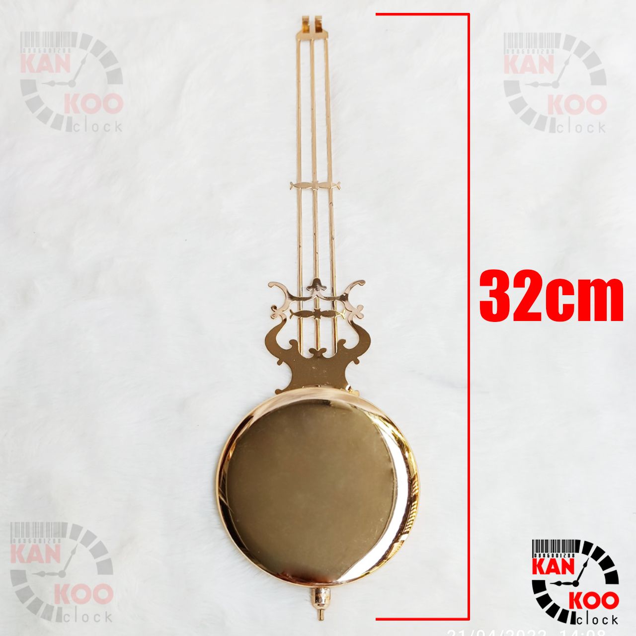  Cây lắc dao động xi vàng 25cm, dùng cho đồng hồ treo tường, đồng hồ gỗ, gỗ lũa 