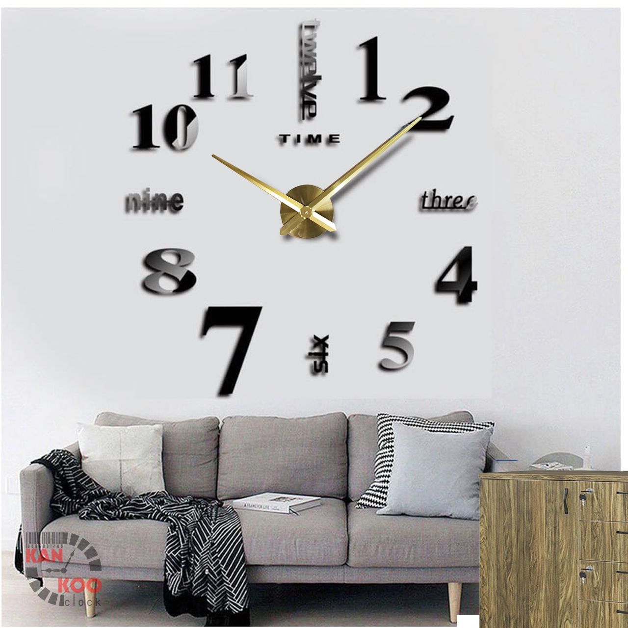  Combo 8- Bộ phụ kiện lắp đồng hồ dán tường cỡ lớn, kim phút 31.5cm tính từ tâm 