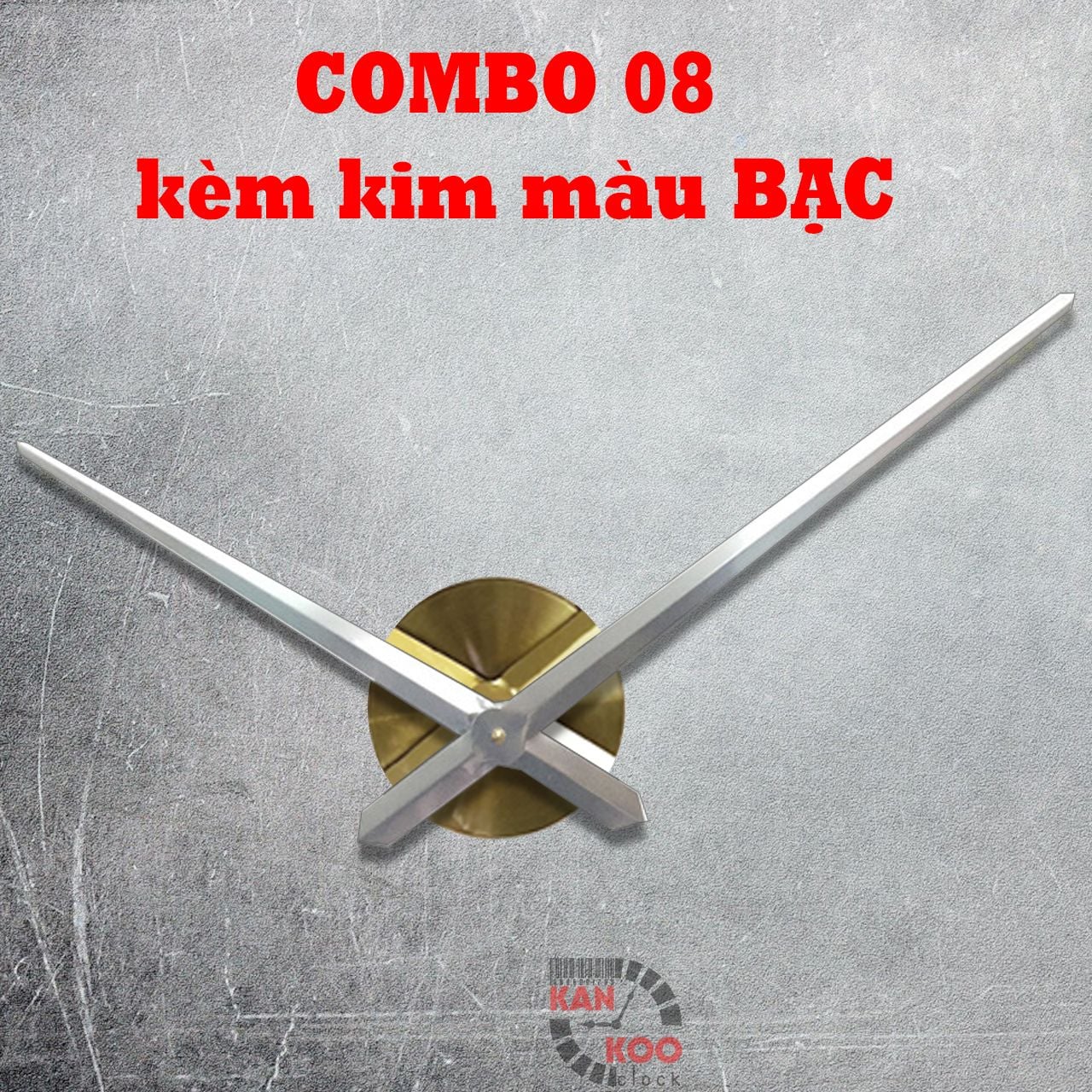  Combo 8- Bộ phụ kiện lắp đồng hồ dán tường cỡ lớn, kim phút 31.5cm tính từ tâm 