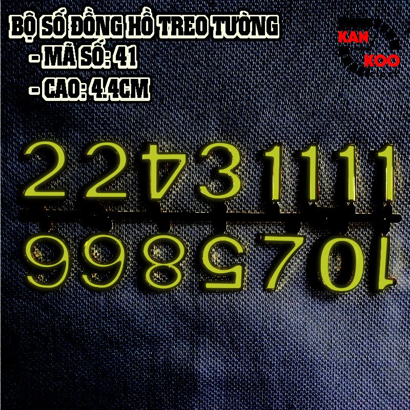  Bộ số xi vàng 12 số kiểu học trò gắn đồng hồ treo tường cao 4.4cm (tương đương 4.5cm) bảo hành 3 năm mã số 41 