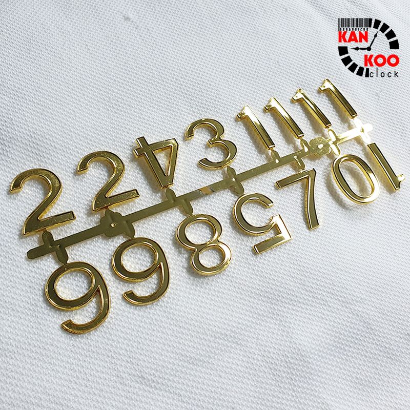  Bộ số xi vàng 12 số kiểu học trò gắn đồng hồ treo tường cao 4.4cm (tương đương 4.5cm) bảo hành 3 năm mã số 41 