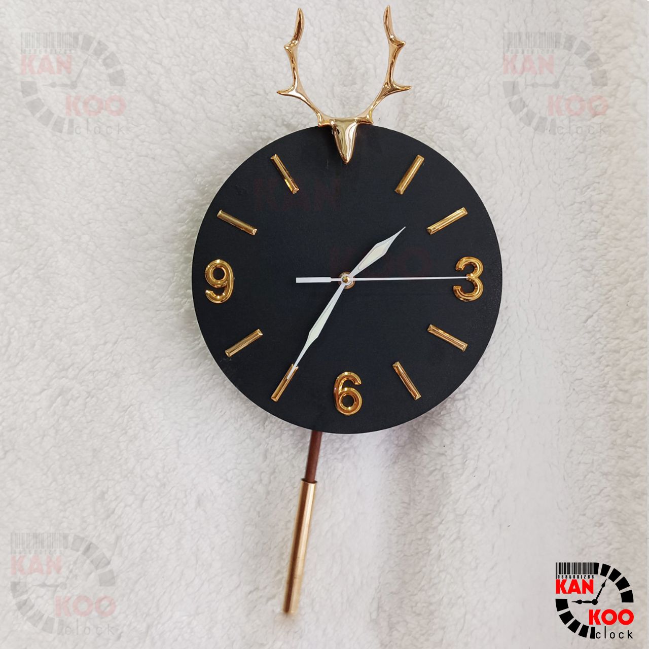  Đồng Hồ Treo Tường Nghệ Thuật  KIM TRÔI Quả Lắc -Hình Đầu Hươu (Nai) kim dạ quang phát sáng vào ban đêm 