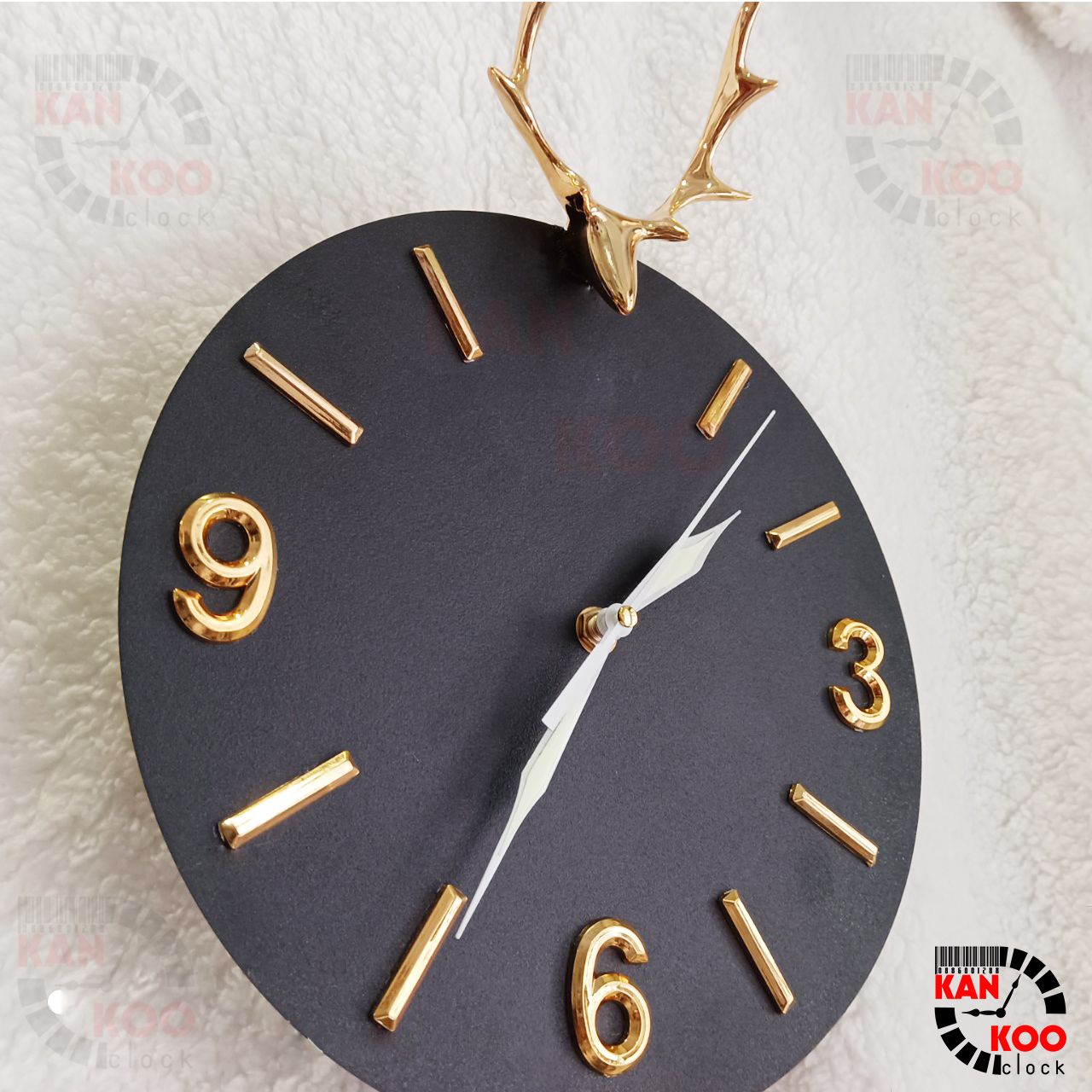  Đồng Hồ Treo Tường Nghệ Thuật  KIM TRÔI Quả Lắc -Hình Đầu Hươu (Nai) kim dạ quang phát sáng vào ban đêm 
