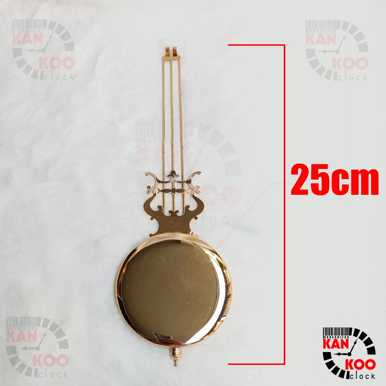  Cây lắc dao động xi vàng 25cm, dùng cho đồng hồ treo tường, đồng hồ gỗ, gỗ lũa 