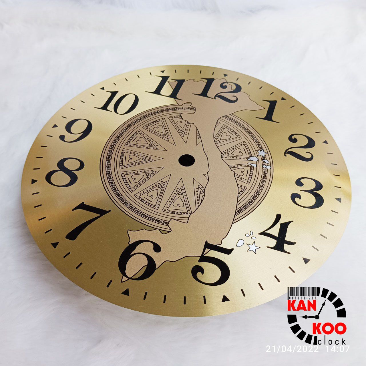 Mặt số đồng hồ treo tường hình trống đồng-bản đồ Việt Nam đường kính 18cm (D18), đường kính 20c cm (D20) 