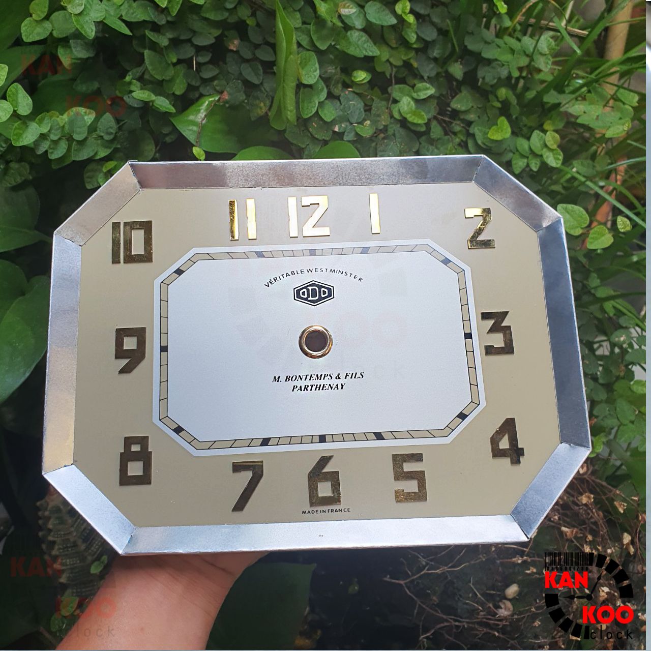  Mặt số  đồng hồ Odo cổ kiểu bát giác ngang 25cmx 19cm, thay thế mặt Odo cũ do Kankoo Clock cung cấp và bảo hành 5 năm 