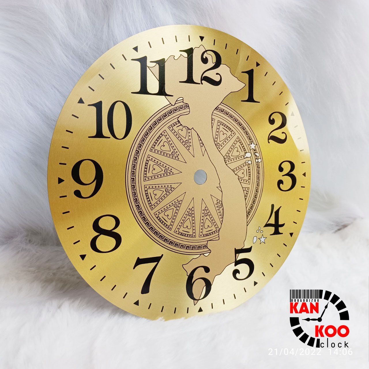  Mặt số đồng hồ treo tường hình trống đồng-bản đồ Việt Nam đường kính 18cm (D18), đường kính 20c cm (D20) 