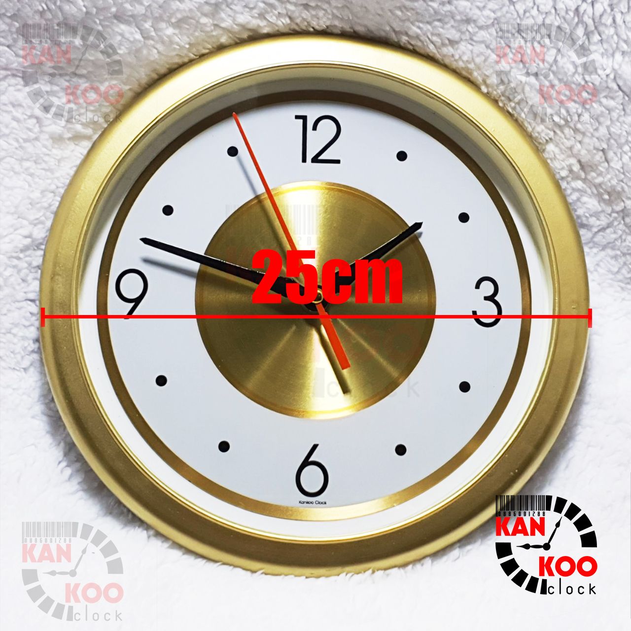  Đồng hồ  treo tường vàng đồng 25cm, mặt số bằng nhôm nghệ thuật bảo hành 2 năm 