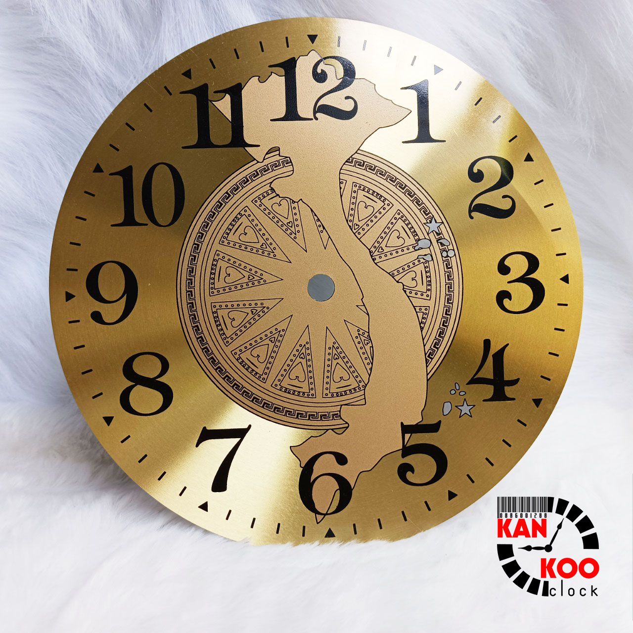  Mặt số đồng hồ treo tường hình trống đồng-bản đồ Việt Nam đường kính 20cm (D20) 