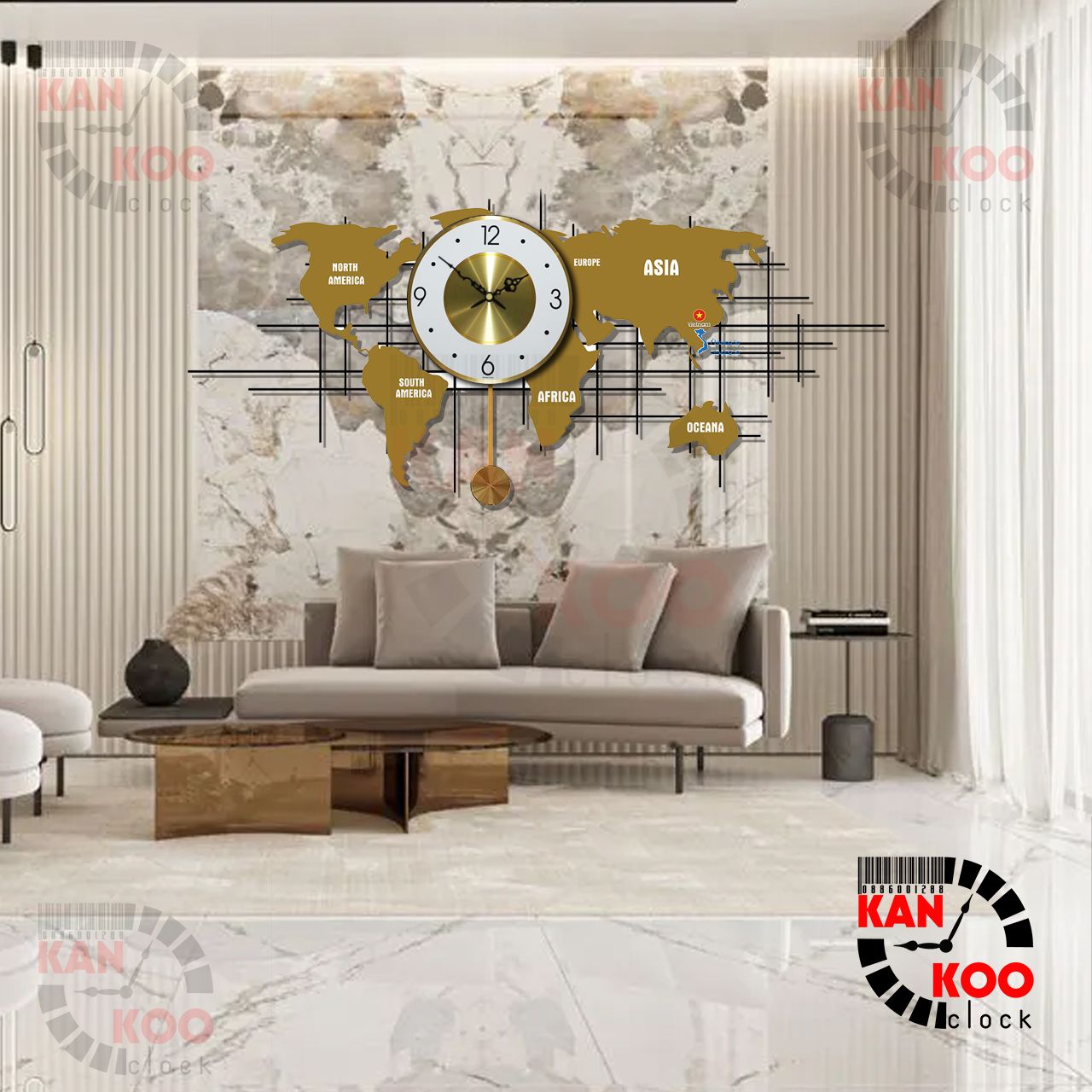  Mặt số nhôm nghệ thuật  đường kính 20cm gán đồng hồ hiện đại 