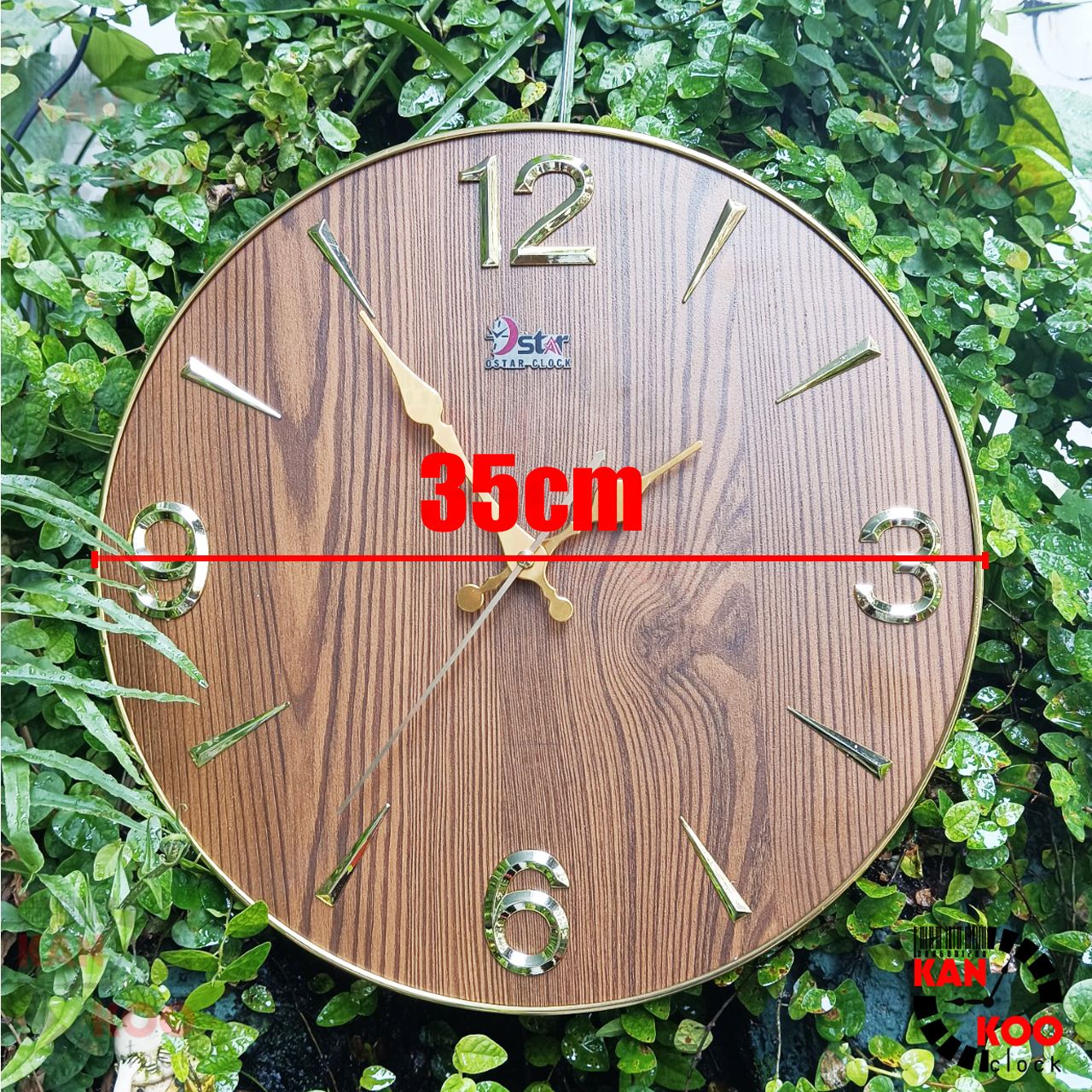  Đồng hồ treo tường bằng gỗ Kakoo 005 đường kính 35cm 