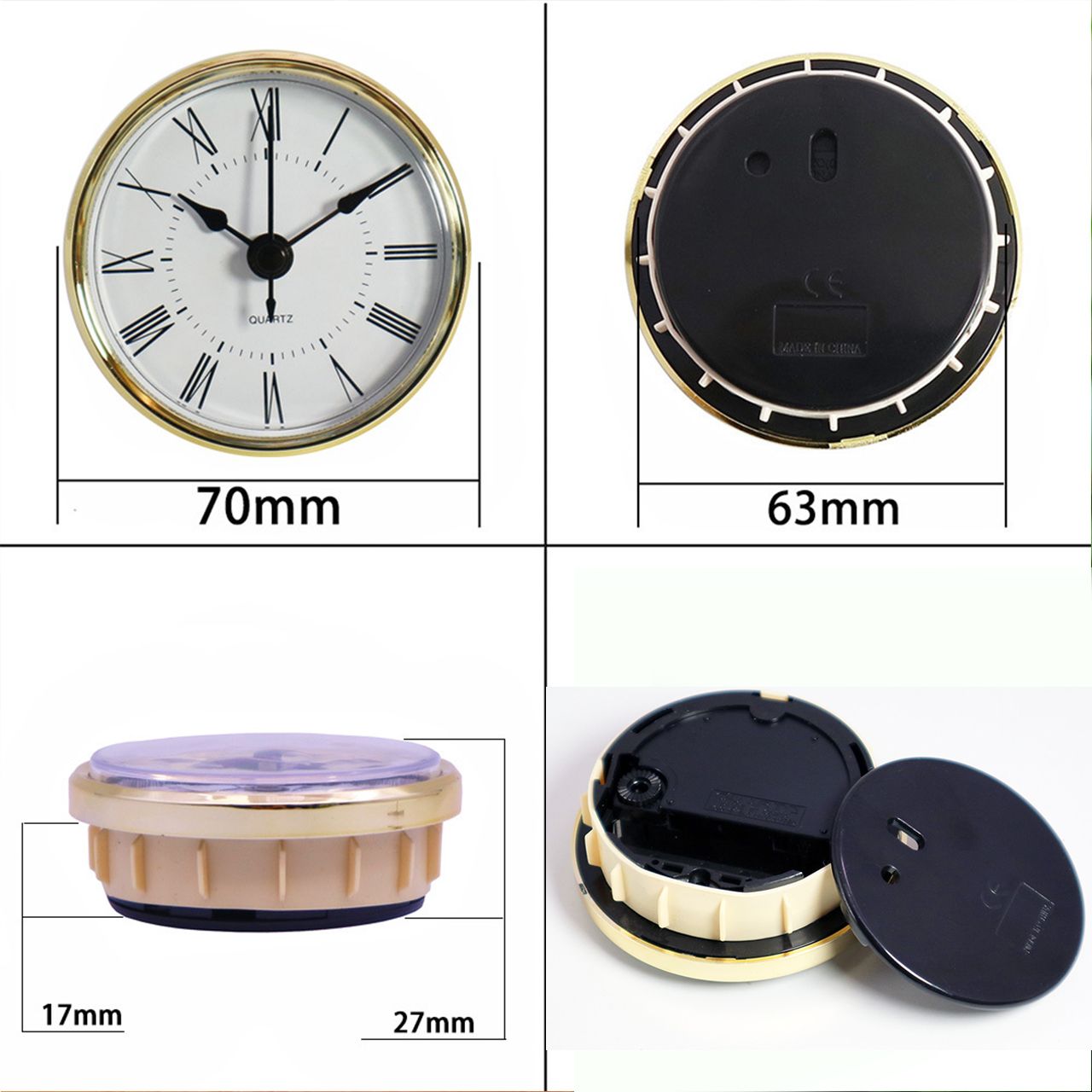  Bộ máy đồng hồ gắn đồng hồ để bàn gỗ, kính làm quà tặng đường kinh 70cm, xi vàng, bảo hành 2 năm 