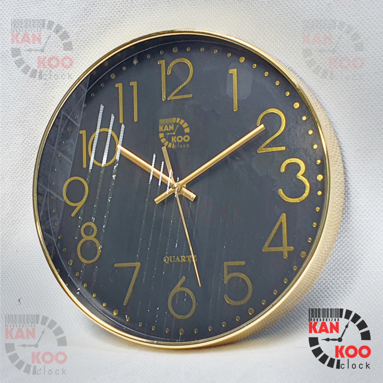  Đồng hồ treo tường 30cm viền XI VÀNG, máy kim trôi TAIWAN  bảo hành 03 NĂM 
