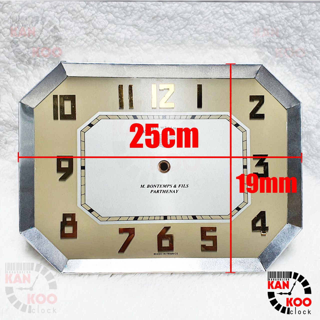  Mặt số  đồng hồ Odo cổ kiểu bát giác ngang 25cmx 19cm, thay thế mặt Odo cũ do Kankoo Clock cung cấp và bảo hành 5 năm 