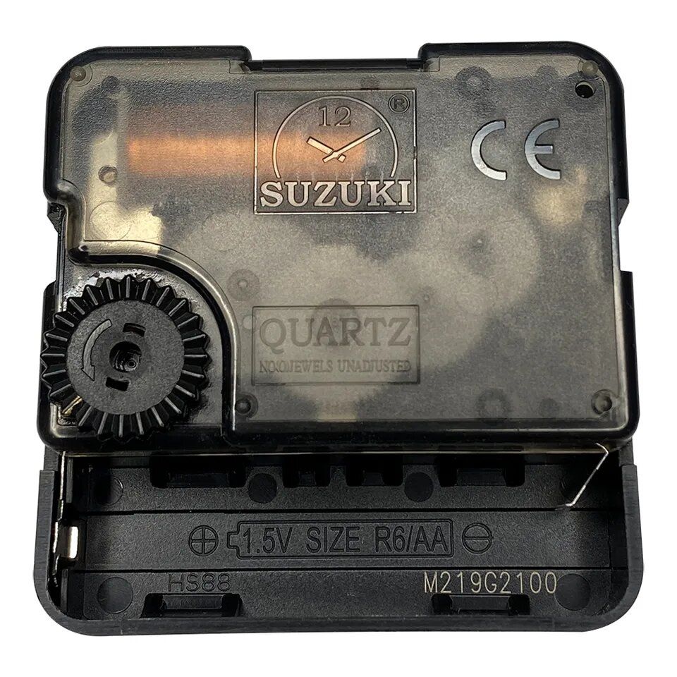  Máy đồng hồ treo tường KIM TRÔI XỊN SUZUKI chính hãng bảo hành 5 năm, Bánh xe màu đen, trục kim 