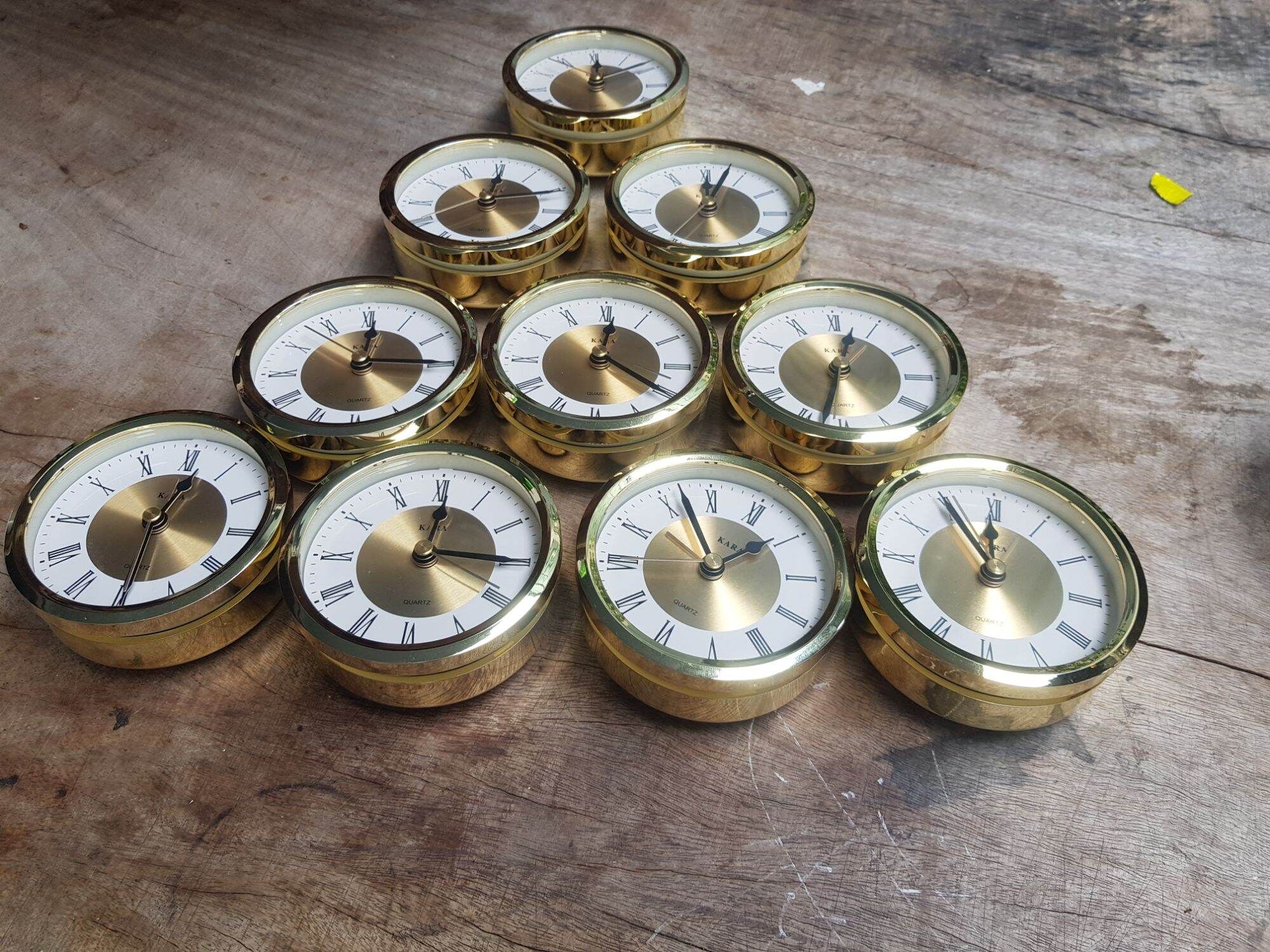  Bộ máy đồng hồ gắn đồng hồ để bàn gỗ, kính làm quà tặng đường kinh 89cm, xi vàng, báo thức 