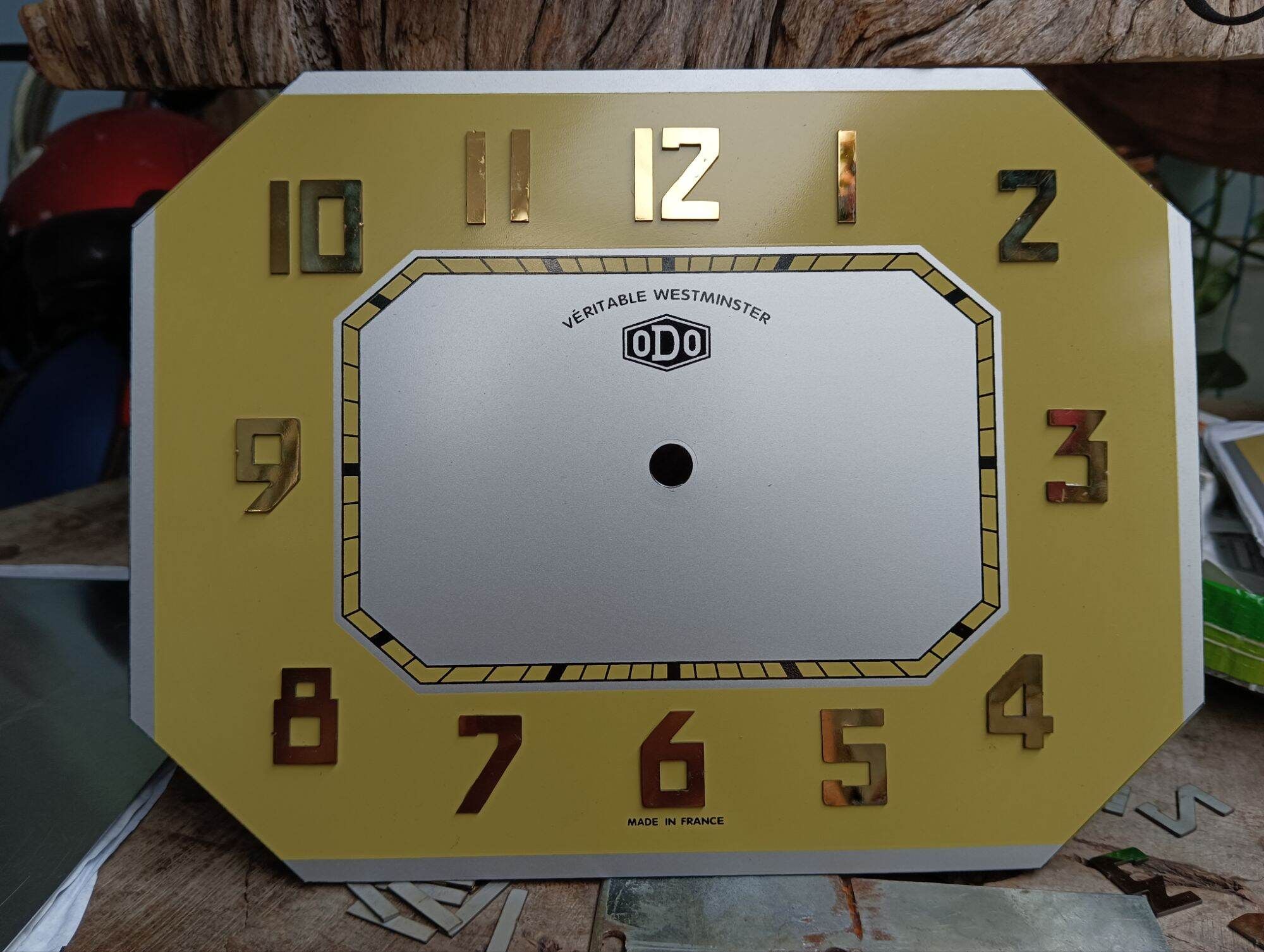  Mặt số nhôm đồng hồ Odo, mặt bát giác ngang Kankoo Clock phiên bản mới nhôm dày 5 dem- Có bán kèm viền 