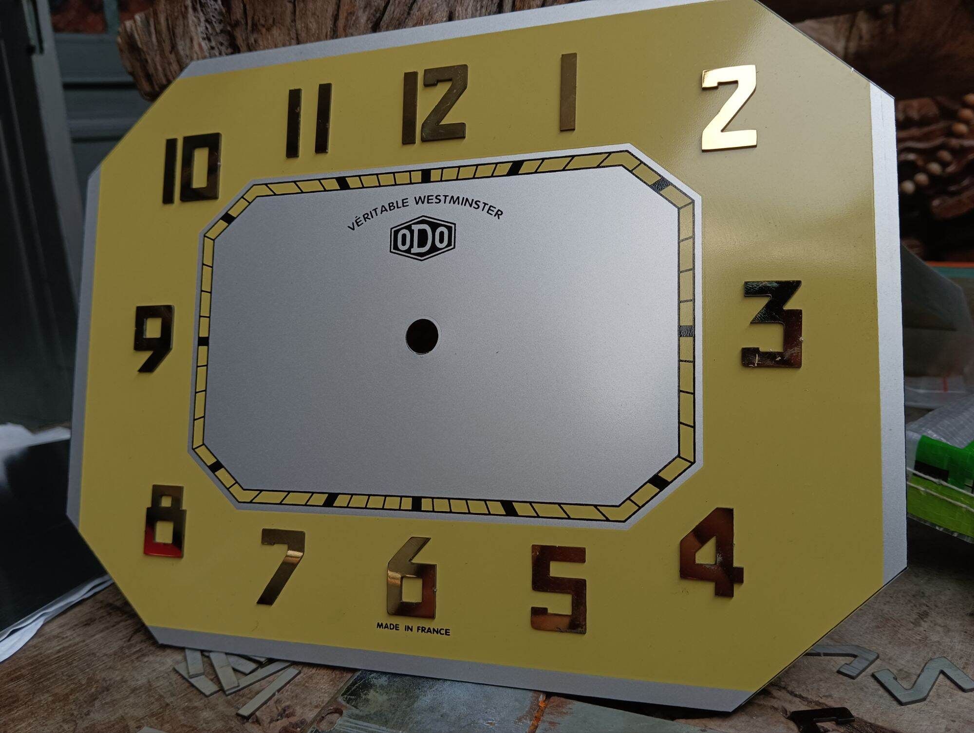  Mặt số nhôm đồng hồ Odo, mặt bát giác ngang Kankoo Clock phiên bản mới nhôm dày 5 dem- Có bán kèm viền 