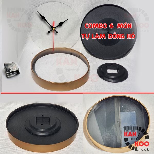  [COMBO 8] Bộ phụ kiện 06 món tự làm đồng hồ treo tường K30- 30 cm- viền mỏng SIÊU RẺ 