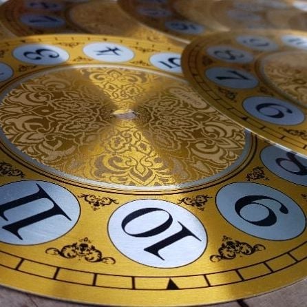  Mặt số nhôm đồng hồ treo tường loại dày, kiểu số học trò đường kính 26cm 