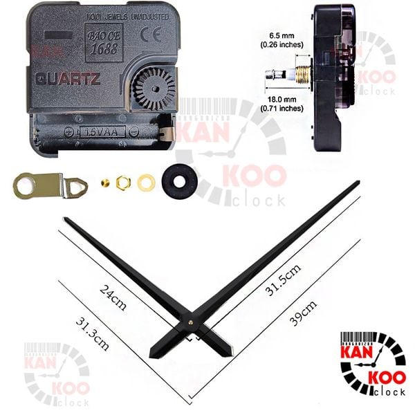  (COMBO SIÊU RẺ) Máy, kim đồng hồ treo tường cỡ lớn, dùng cho đồng hồ 1 mét, 1.2 mét, bảo hành 24 tháng 