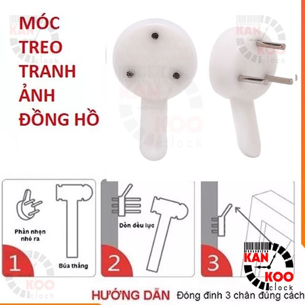  [COMBO] 5 Chiếc móc nhựa  dung treo đồng hồ treo tường, treo tranh, ảnh hoặc các dụng cụ khác 