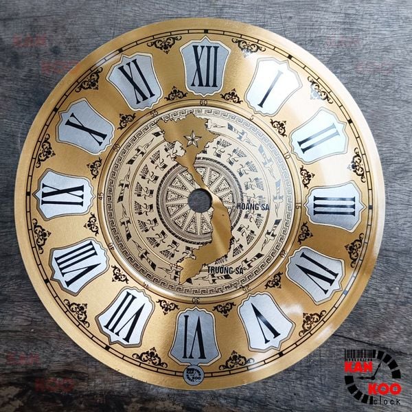  Mặt số đồng hồ treo tường nhôm dập nổi kiểu số La Mã 15.5cm 