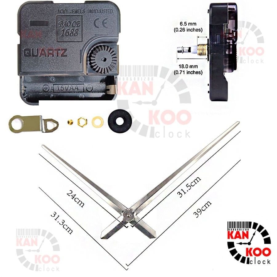  (COMBO SIÊU RẺ) Máy, kim đồng hồ treo tường cỡ lớn, dùng cho đồng hồ 1 mét, 1.2 mét, bảo hành 24 tháng 