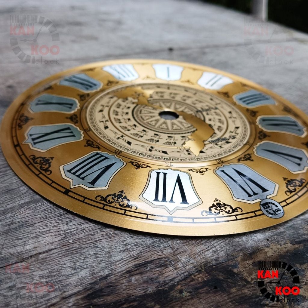  Mặt số đồng hồ treo tường nhôm dập nổi kiểu số La Mã 15.5cm 