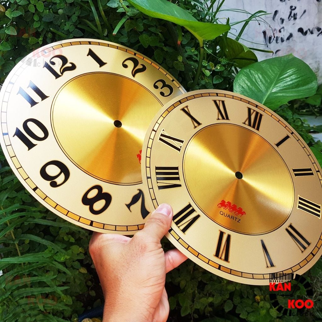  Mặt số đồng hồ treo tường nhôm màu NHỤ VÀNG đường kính 25.2cm (D252)- kiểu số La Mã 