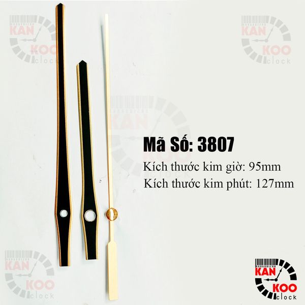  Kim đồng hồ treo tường Kankoo Clock mã số 3807 màu vàng- đen kết hợp 